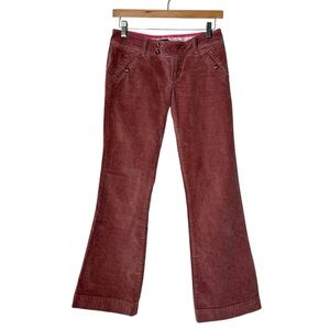Vintage Y2K Hollister Velvet Mauve Low Rise Mini Flare Pants Size 1